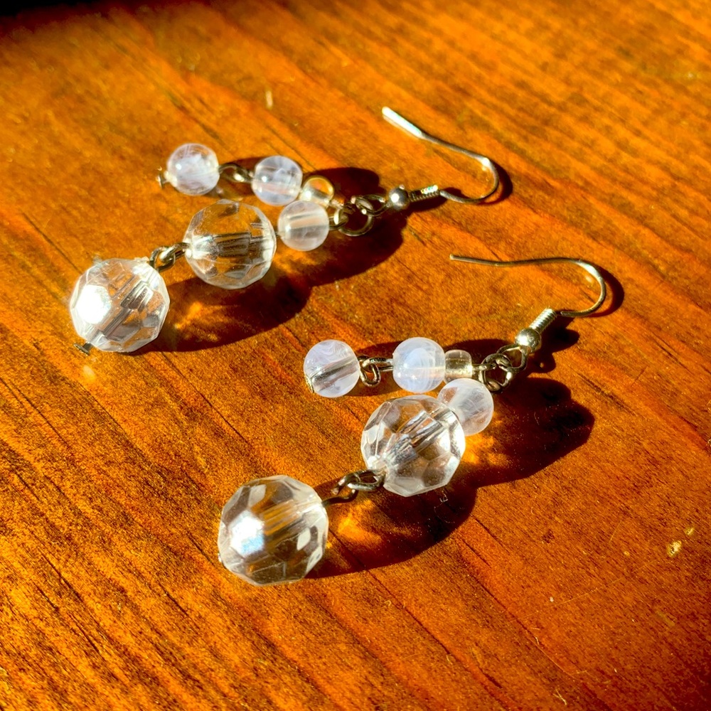 Clear dangle earrings